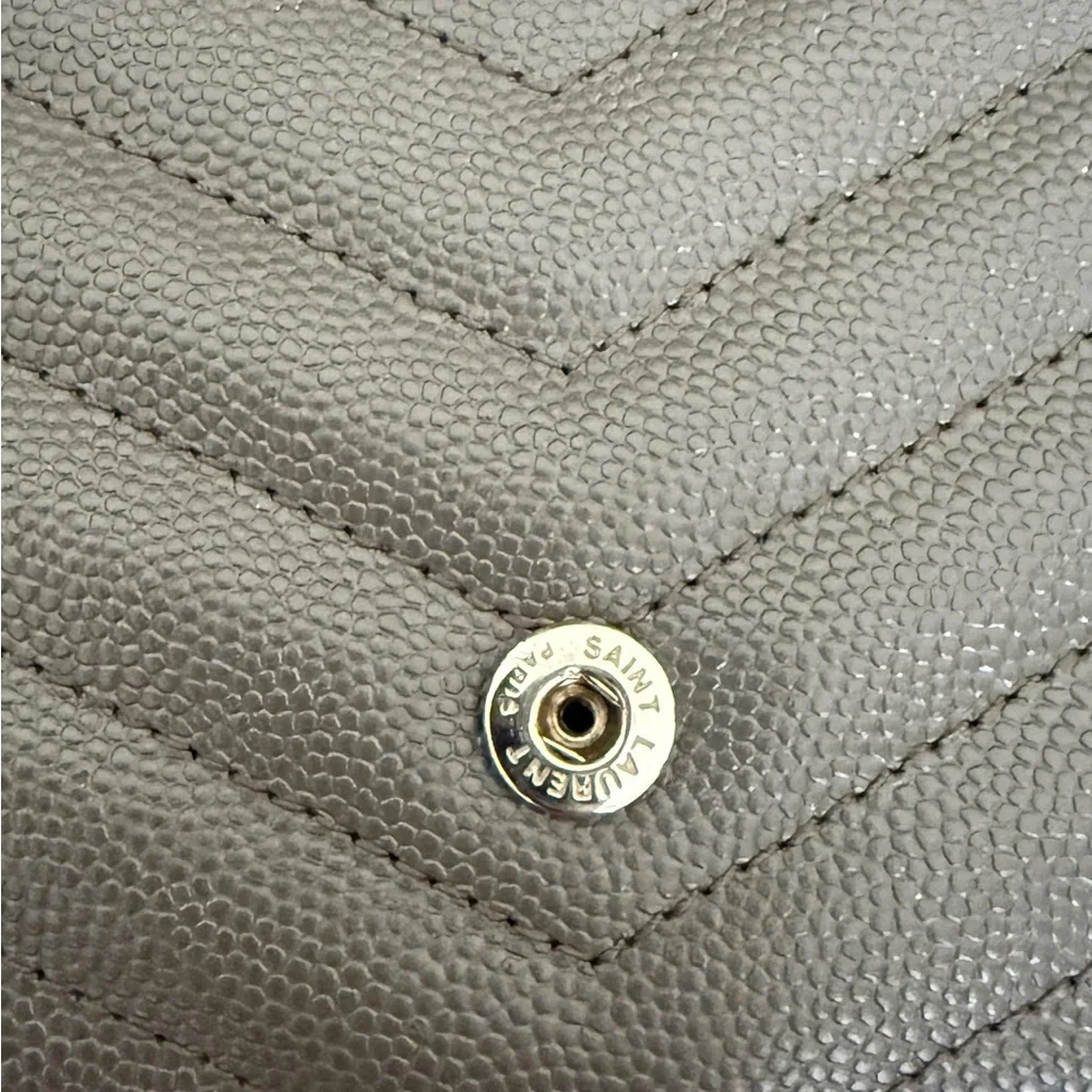 SOLD Yves Saint Laurent Gray Leather Clutch - Picture 4 of 14